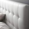Modway Queen Headboard White Tufted Faux Leather Modern-1