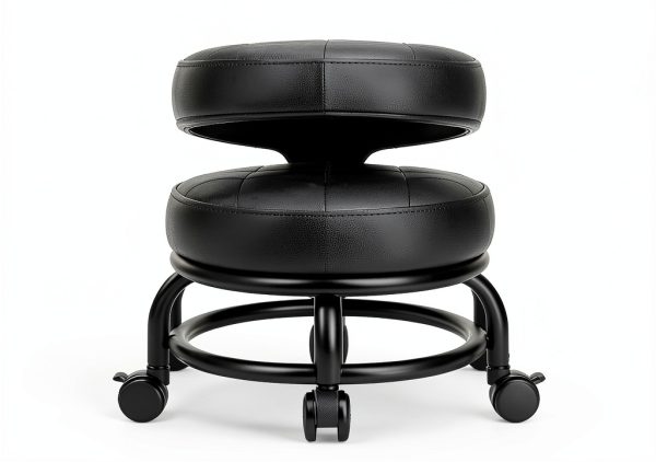 Rolling Stool LWADALN PU Leather Modern 9.5in-4