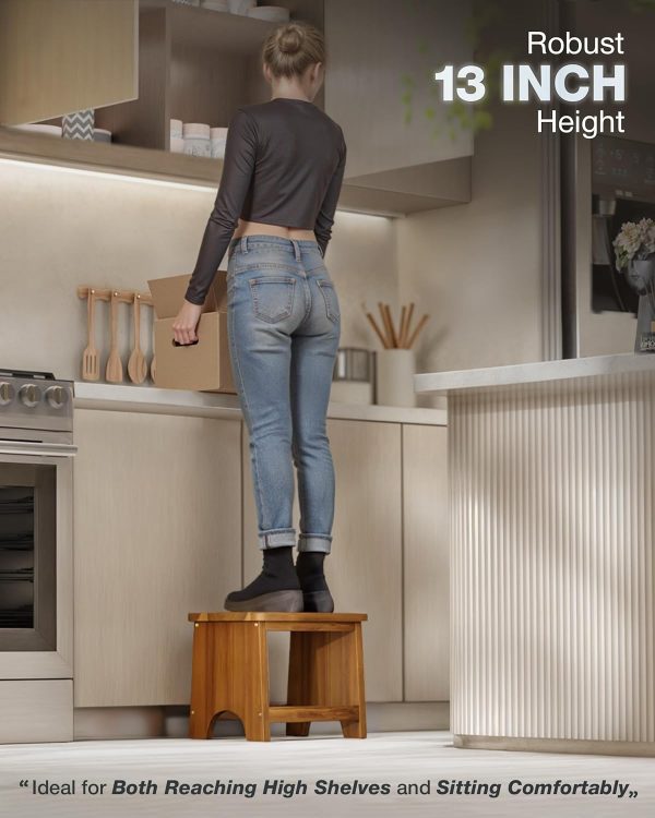 Acacia Wood Step Stool by FANATU Office Furniture-3