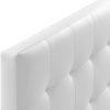 Modway Queen Headboard White Tufted Faux Leather Modern-2