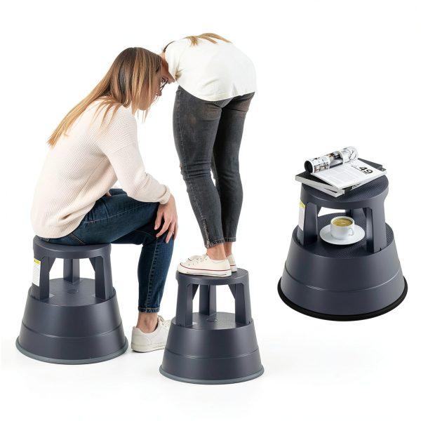 Rolling Step Stool FurniCleevor Plastic Heavy Duty-2