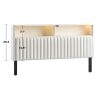 Rolanstar Velvet Headboard Adjustable LED Storage Modern-1