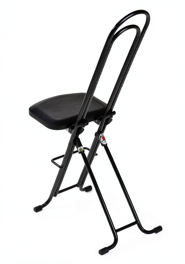 Portable work chair set up at a construction site