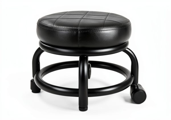 Rolling Stool LWADALN PU Leather Modern 9.5in-3