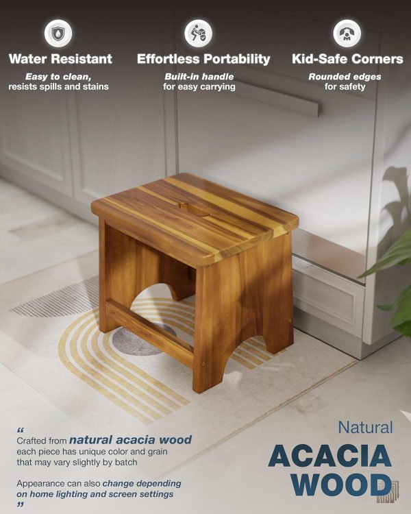 Acacia Wood Step Stool by FANATU Office Furniture-1