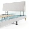 Pinmoco Upholstered Headboard Modern Fabric Queen Off White-4
