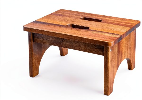 Acacia Wood Step Stool LiTY Classic 9in Height-1