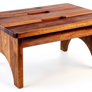 Acacia Wood Step Stool LiTY Classic 9in Height-0