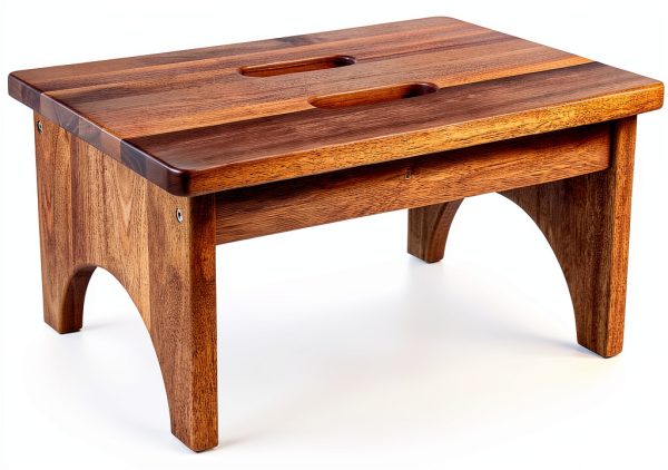 Acacia Wood Step Stool LiTY Classic 9in Height-0