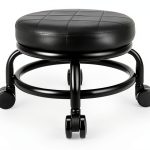 Rolling Stool LWADALN PU Leather Modern 9.5in-0