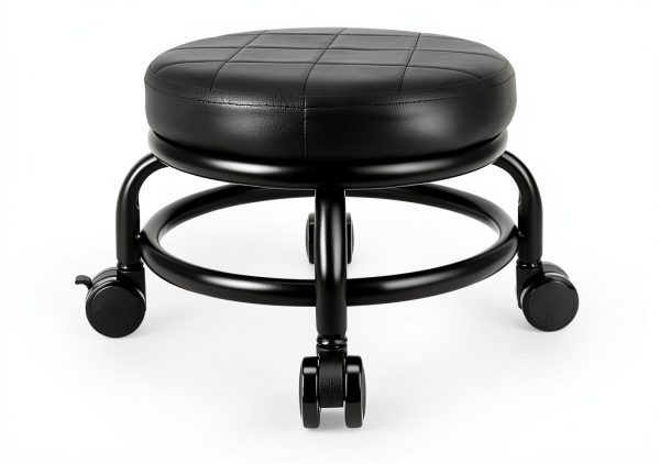 Rolling Stool LWADALN PU Leather Modern 9.5in-0