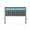 Rolanstar Queen Headboard Linen Fabric LED Storage-2
