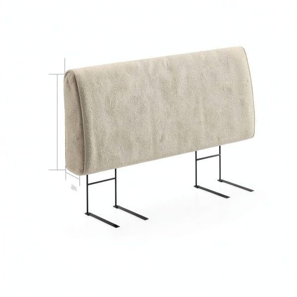 Pinmoco Upholstered Headboard Modern Fabric Queen Off White-1