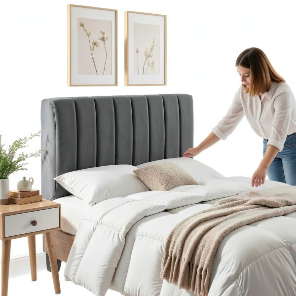 Hearth Harbor Headboard Modern Microfiber Wall Mount King-8
