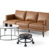 Rolling Stool LWADALN PU Leather Modern 9.5in-6
