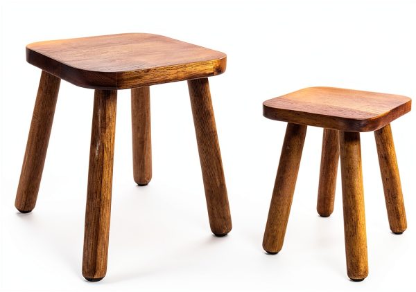 Wooden Step Stool JUJIAFU Classic Small 9in Height-6