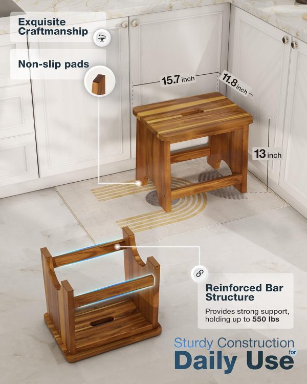 Acacia Wood Step Stool by FANATU Office Furniture-2