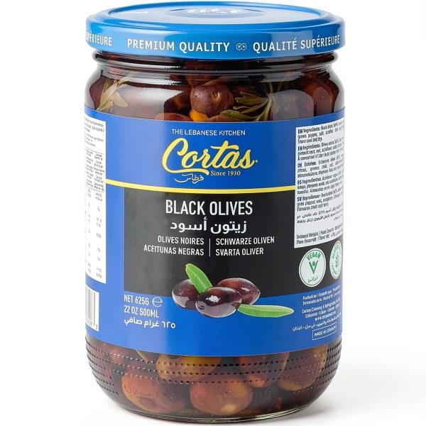 Cortas Whole Black Olives Vegan Gluten Free Preservatives-0