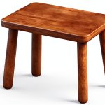 Step Stool QIANBAIYI Light Walnut Solid Wood-0
