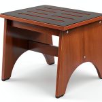 Natree Wooden Step Stool Non Slip Brown 5.5-11.8in-0