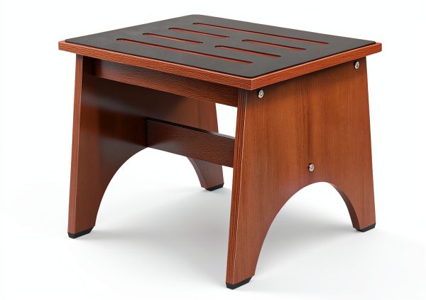 Natree Wooden Step Stool Non Slip Brown 5.5-11.8in-0