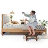 Wooden Step Stool QIANBAIYI Modern for Seniors-1