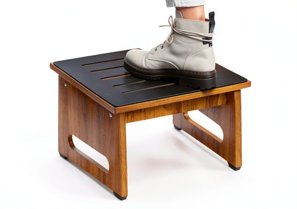 Wooden Step Stool QIANBAIYI Brown Design Seniors-2