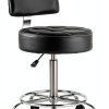 CoVibrant Rolling Stool Chrome Metal Black-0
