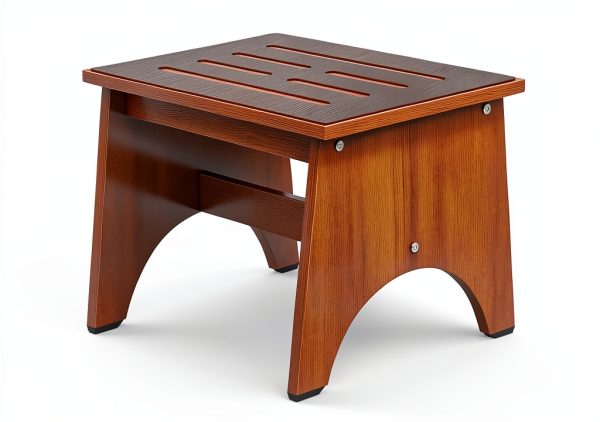 Natree Wooden Step Stool Non Slip Brown 5.5-11.8in-2