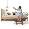 Wooden Step Stool QIANBAIYI Brown Design Seniors-1