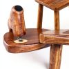 Step Stool QIANBAIYI Light Walnut Solid Wood-4