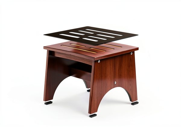 Natree Wooden Step Stool Non Slip Brown 5.5-11.8in-8