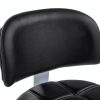 CoVibrant Rolling Stool Chrome Metal Black-3