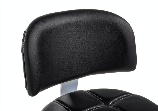CoVibrant Rolling Stool Chrome Metal Black-3