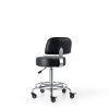 CoVibrant Rolling Stool Chrome Metal Black-1