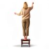 Natree Wooden Step Stool Non Slip Brown 5.5-11.8in-3