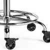 CoVibrant Rolling Stool Chrome Metal Black-6