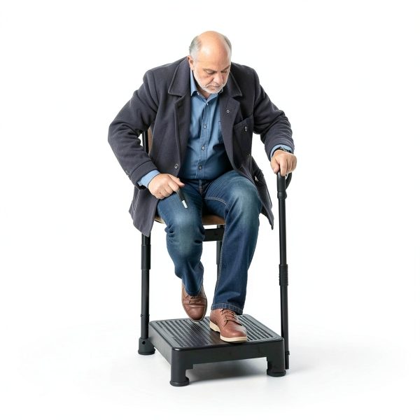 CHIKILLA Adjustable Step Stool Polypropylene Black-5