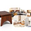 Natree Wooden Step Stool Non Slip Brown 5.5-11.8in-7