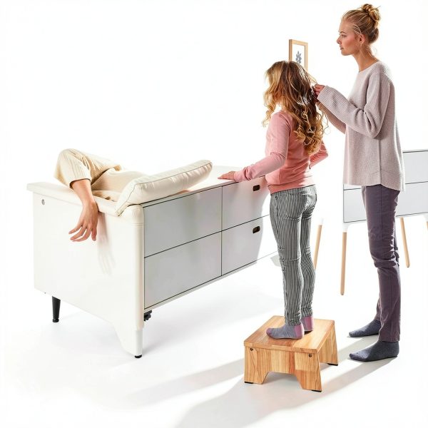 Natree Wooden Step Stool Heavy Duty Non Slip-4
