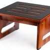 Wooden Step Stool QIANBAIYI Brown Design Seniors-0