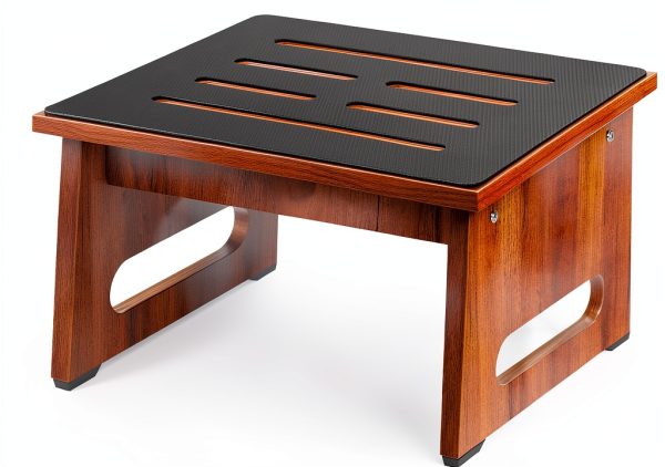 Wooden Step Stool QIANBAIYI Brown Design Seniors-0