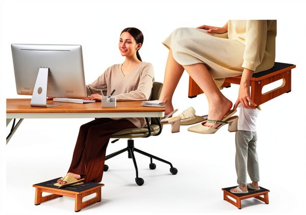 Wooden Step Stool QIANBAIYI Modern for Seniors-5