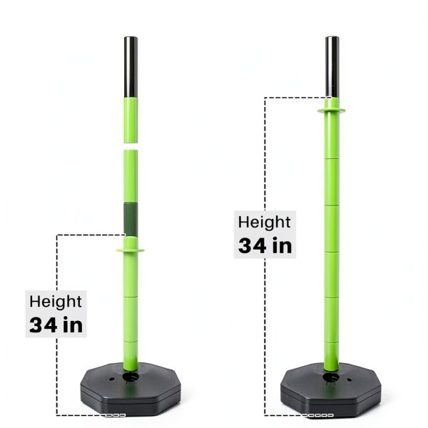 6 Sets Plastic Stanchion Set Traffic Delineator Post Cones with Fillable Base 6.6 ft Plastic Chain and S Hooks Crowd Control Parking Barrier for Traffic Caution Parking Lot Construction Roads (Green)-2