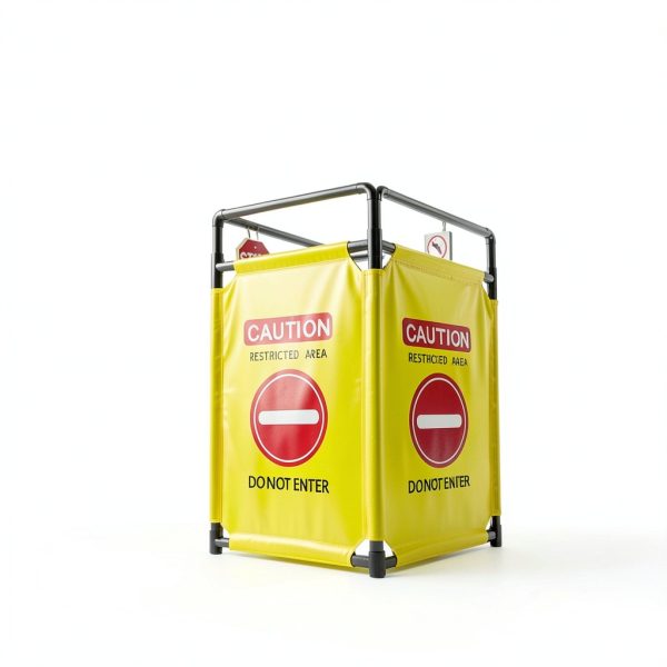 Safety Barricade ACTREY 3-Panel PVC Frame 5.8FT Yellow Do Not Enter-5