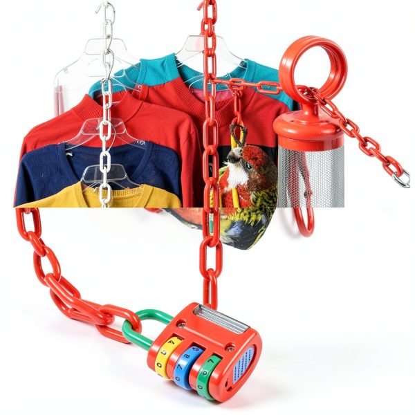 PATIKIL Plastic Chain Links 50 Ft Orange Barrier for Crowd Control-4