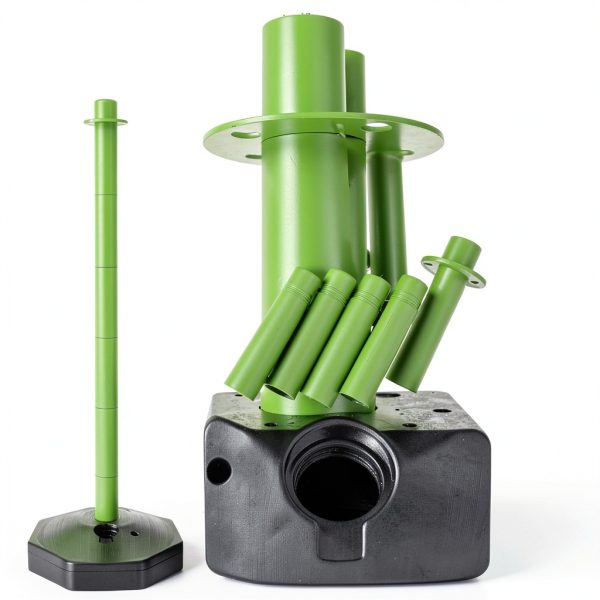6 Sets Plastic Stanchion Set Traffic Delineator Post Cones with Fillable Base 6.6 ft Plastic Chain and S Hooks Crowd Control Parking Barrier for Traffic Caution Parking Lot Construction Roads (Green)-5