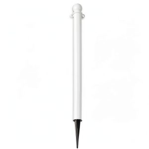 Mr Chain Deluxe Ground Pole White 2.5" x 35" Chain Barrier Pack of 6-0