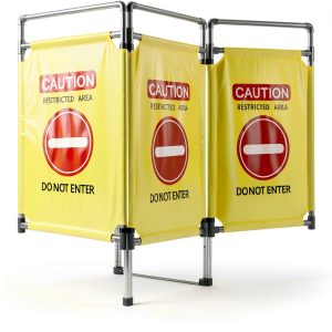 Safety Barricade ACTREY 3-Panel PVC Frame 5.8FT Yellow Do Not Enter-0