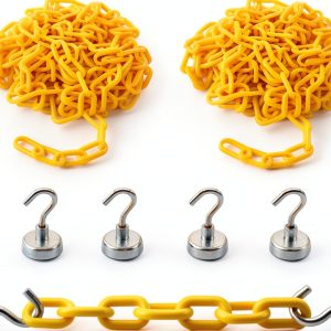Yellow Plastic Safety Barrier Chain 2PCS 13ft Dock Kit by Reliabe1st-0